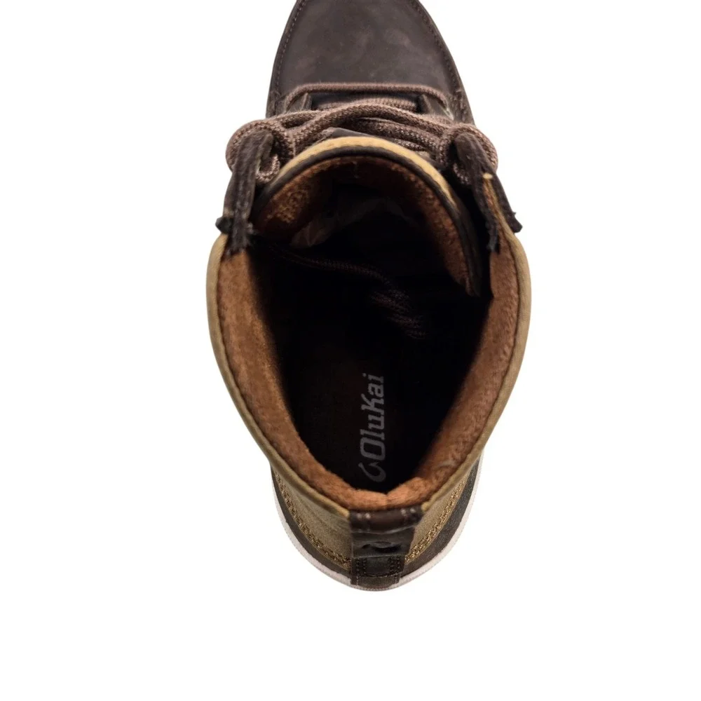 OLUKAI Men's Molina Waterproof Brown Leather Lace Up Casual Boot Size 10.5 NWT